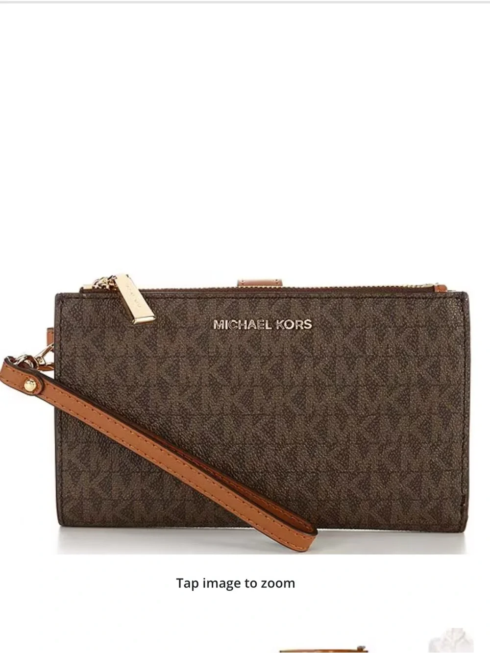Michael Kors Jet Set Travel Large Double Zip Wristlet Wallet Brown NWT